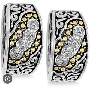 Balissima by EFFY® Diamond Small Hoop Earrings (1/8 ct. t.w.) in Sterling Silver